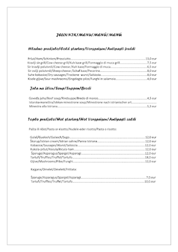 Opinii despre Puli Pineta în Žminj - Gastronomija i ugostiteljstvo