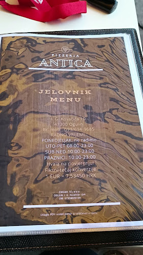 Opinii despre Pizzeria Antica în Ogulin - Gastronomija i ugostiteljstvo