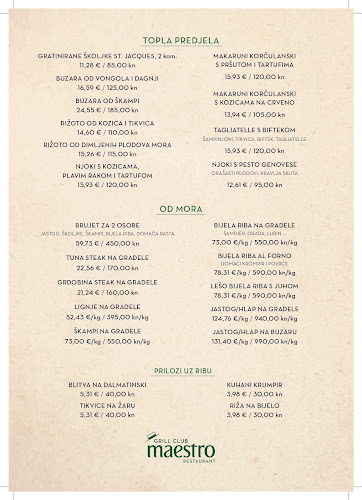 Maestro Grill Club Split - Gastronomija i ugostiteljstvo
