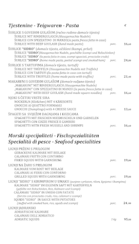 Konoba Sidro - Gastronomija i ugostiteljstvo