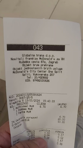 Opinii despre McDonald’s City Center One Split în Split - Gastronomija i ugostiteljstvo