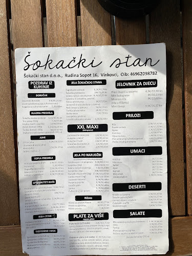 Šokački stan, (Pikov Stan) - Gastronomija i ugostiteljstvo