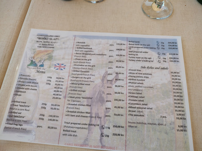Panorama Roški Slap - Gastronomija i ugostiteljstvo