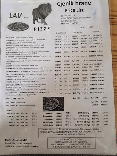 Comentarii opinii despre Pizzeria Lav - sala Ganjak