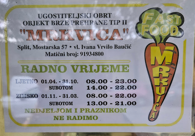 Opinii despre Fast food Mrkvica în Split - Gastronomija i ugostiteljstvo