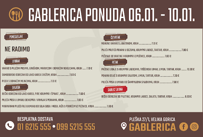 Gablerica - Gastronomija i ugostiteljstvo