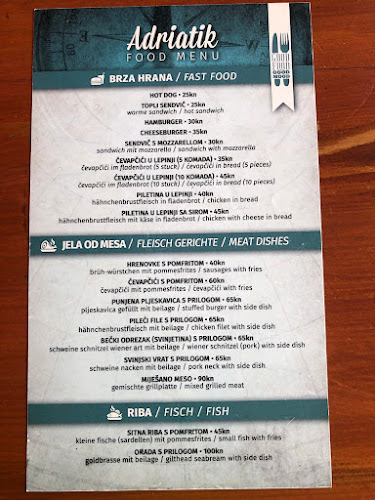 Opinii despre Adriatik în Brela - Gastronomija i ugostiteljstvo