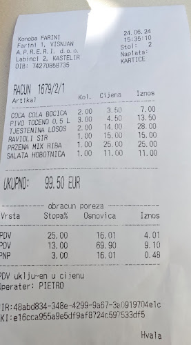 Opinii despre Konoba Farini în Višnjan - Gastronomija i ugostiteljstvo