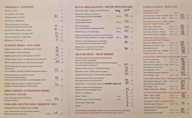 Restaurant Lucullus Hvar