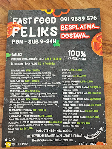 Opinii despre Fast Food Feliks în Bjelovar - Gastronomija i ugostiteljstvo