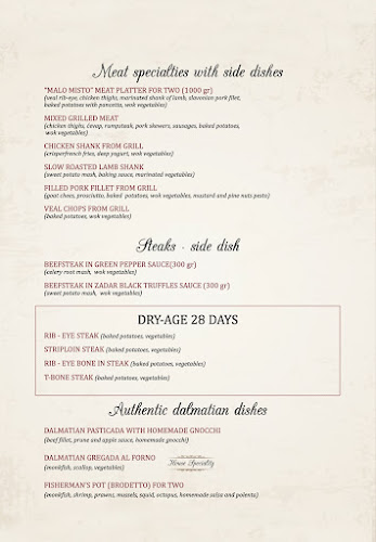 Opinii despre Restaurant Malo Misto în Zadar - Gastronomija i ugostiteljstvo