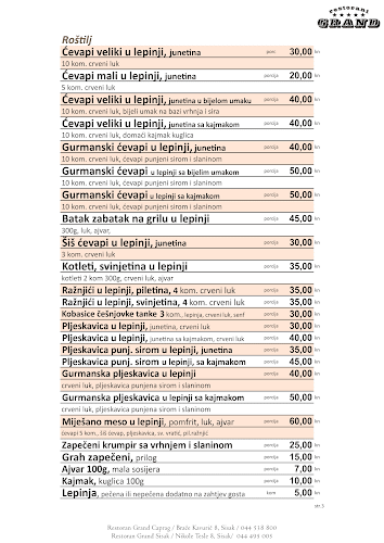 Restoran Grand - Gastronomija i ugostiteljstvo