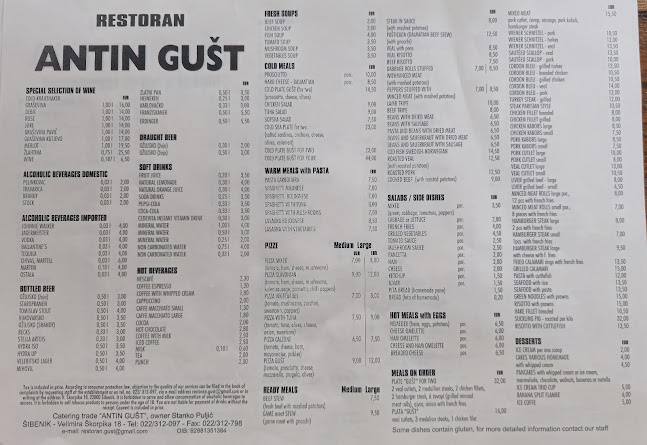 Opinii despre Restoran Antin Gušt în Šibenik - Gastronomija i ugostiteljstvo