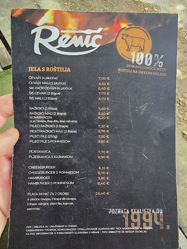 Renić Grill - Gastronomija i ugostiteljstvo