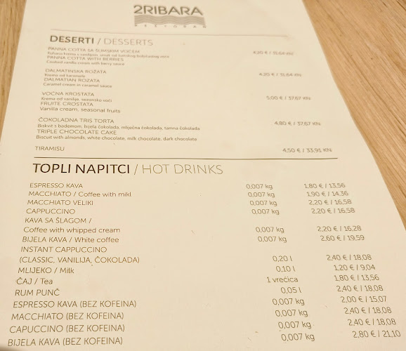 Opinii despre Restaurant 2Ribara în Zadar - Gastronomija i ugostiteljstvo