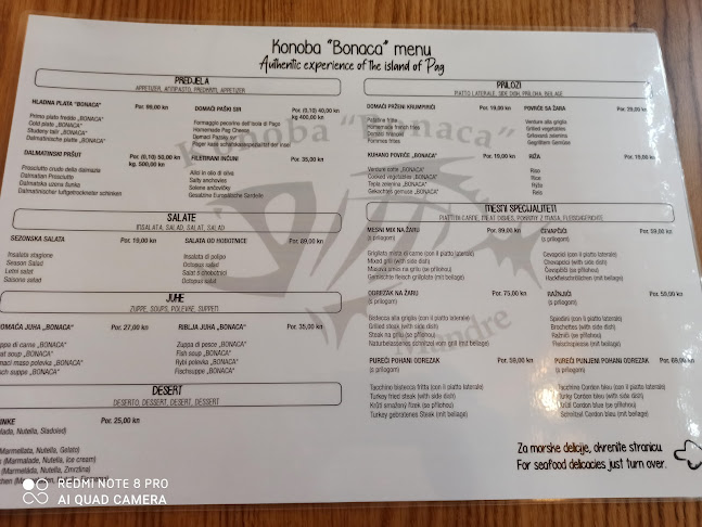 Konoba Bonaca - Gastronomija i ugostiteljstvo