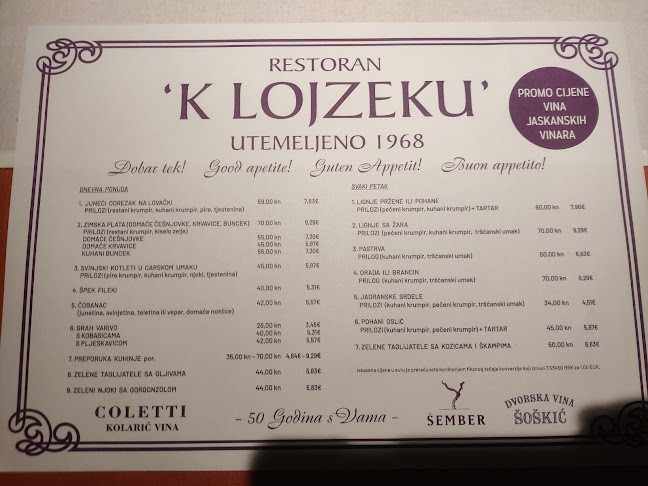 Restoran K Lojzeku - Gastronomija i ugostiteljstvo