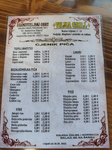 Vilma Grill - Gastronomija i ugostiteljstvo