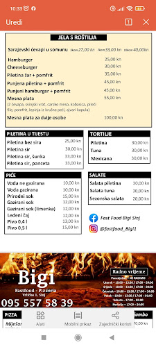 Opinii despre Fast food-pizzeria Bigi Sinj în Sinj - Gastronomija i ugostiteljstvo