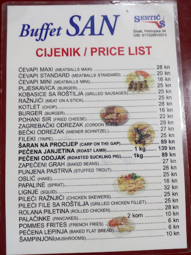 Opinii despre Buffet San | Sertić V.S. d.o.o. în Sisak - Gastronomija i ugostiteljstvo