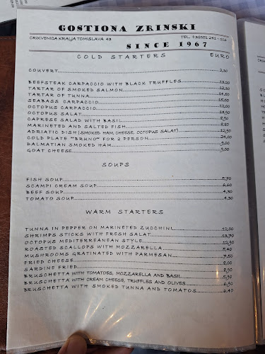 Gostiona Zrinski - Gastronomija i ugostiteljstvo