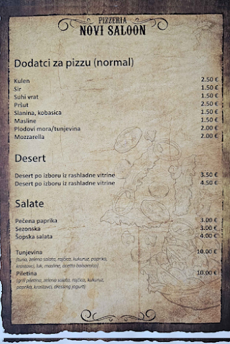 Pizzeria Novi Saloon - Gastronomija i ugostiteljstvo