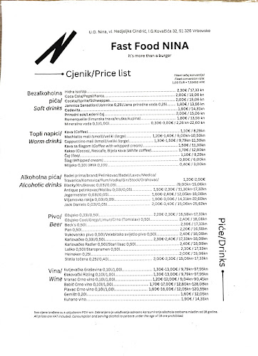 Fast Food NINA - Gastronomija i ugostiteljstvo