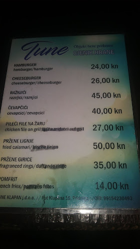Objekt brze Prehrane TUNE - Gastronomija i ugostiteljstvo