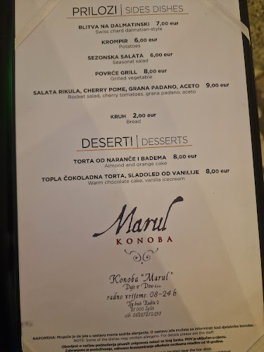 Konoba Marul - Gastronomija i ugostiteljstvo