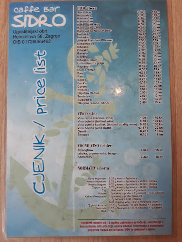 Opinii despre Caffe bar Sidro în Zagreb - Gastronomija i ugostiteljstvo