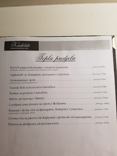 Kadena - Gastronomija i ugostiteljstvo