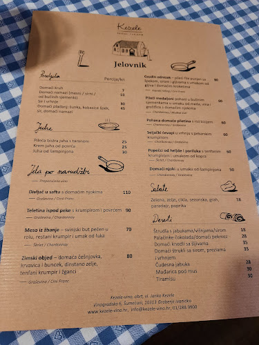 Seoski turizam Kezele - Gastronomija i ugostiteljstvo