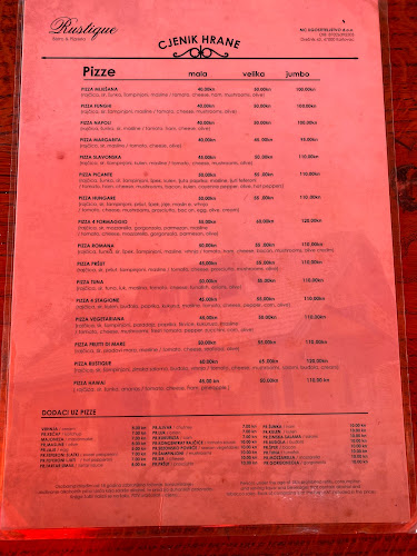 Restoran & pizzeria Rustique - Gastronomija i ugostiteljstvo