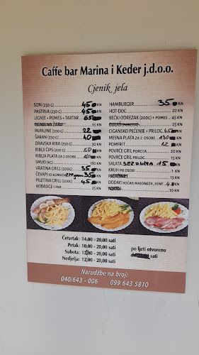 Caffe bar & bistro Marina - Gastronomija i ugostiteljstvo