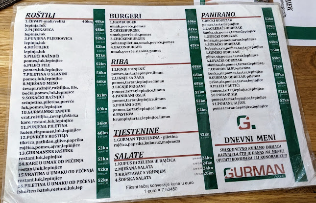 Restoran "Gurman" Osijek - Gastronomija i ugostiteljstvo