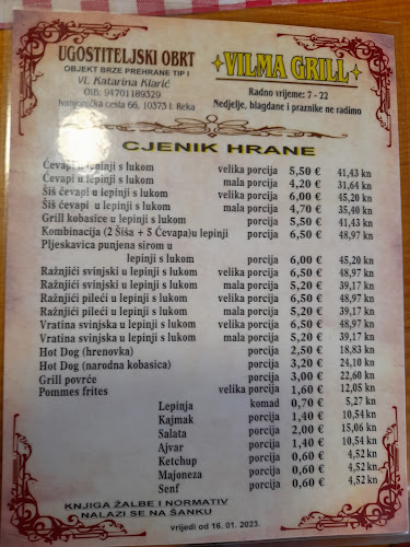 Vilma Grill - Ivanja Reka