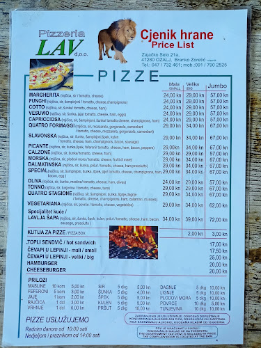 Pizzeria Lav - sala Ganjak