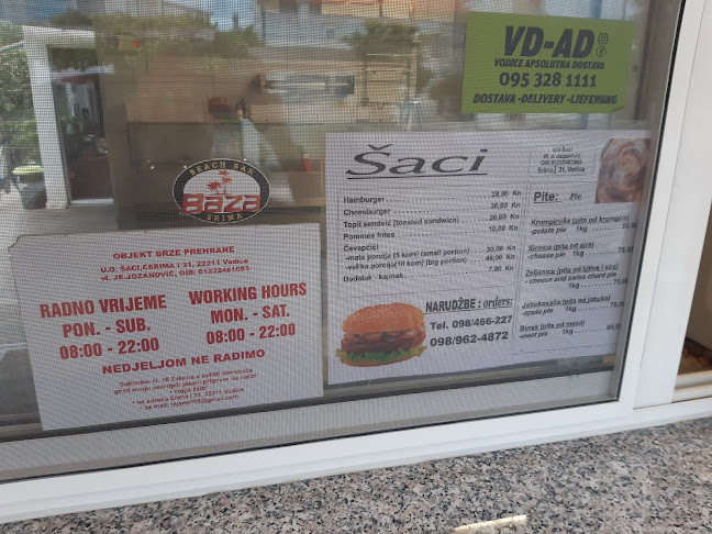 Šaci - Gastronomija i ugostiteljstvo