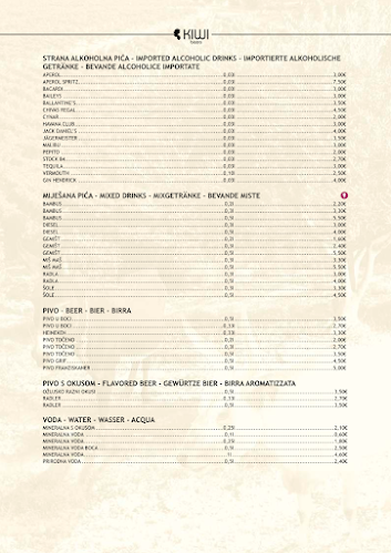 Kiwi - Gastronomija i ugostiteljstvo