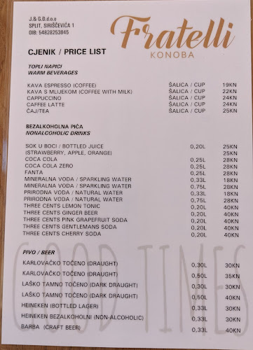 Konoba Fratelli - Gastronomija i ugostiteljstvo