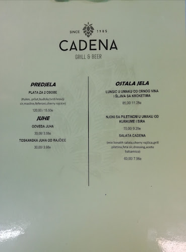 Opinii despre RESTAURANT CADENA în Zagreb - Gastronomija i ugostiteljstvo
