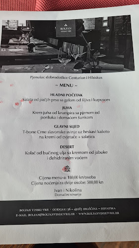 Bolfan Vinski Vrh - Gastronomija i ugostiteljstvo