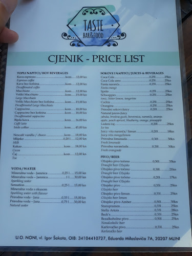 Opinii despre Taste Bar & Food în Mlini - Gastronomija i ugostiteljstvo