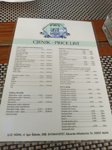 Taste Bar & Food - Gastronomija i ugostiteljstvo